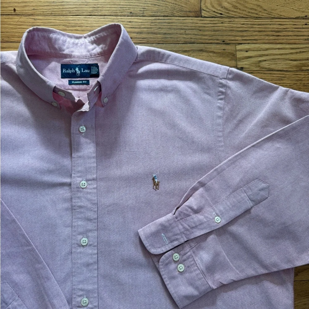 Ralph Lauren Men's Light Pink Casual Shirt Size XL Classic Fit Preppy Office - Picture 5 of 14